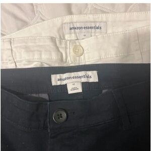 2 Pair Chino shorts. Black and white amazon essentials